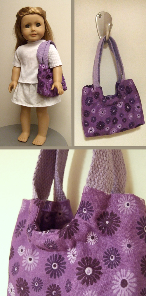 tiny tote bag for an American Girl doll